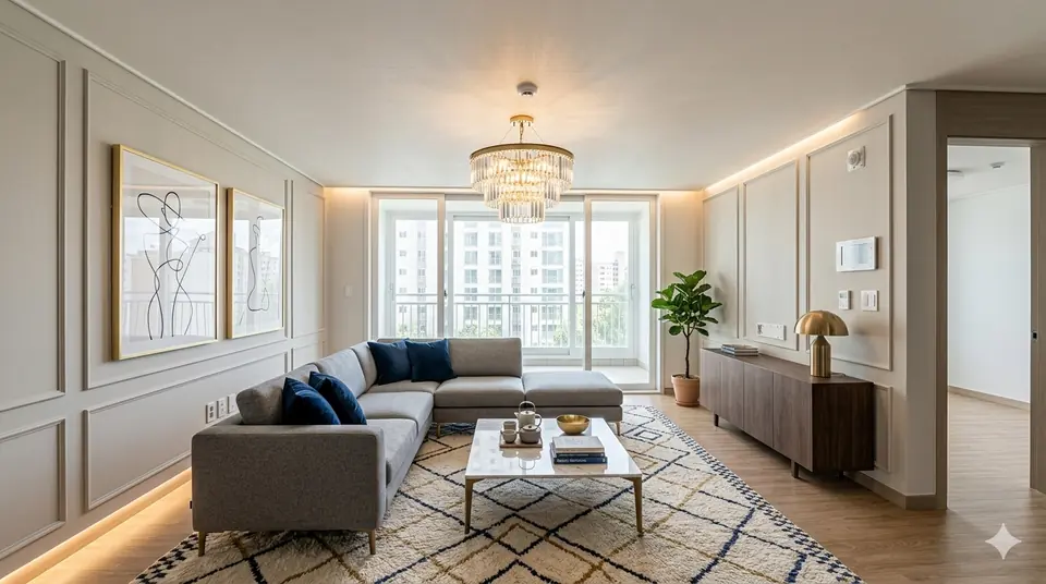 럭셔리 스타일 거실 인테리어 예시